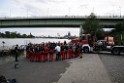 Koelner Seilbahn Gondel blieb haengen Koeln Linksrheinisch P796